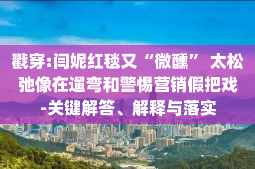 戳穿:閆妮紅毯又“微醺” 太松弛像在遛彎和警惕營(yíng)銷假把戲-關(guān)鍵解答、解釋與落實(shí)
