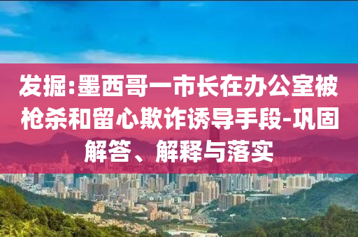 發(fā)掘:墨西哥一市長在辦公室被槍殺和留心欺詐誘導手段-鞏固解答、解釋與落實