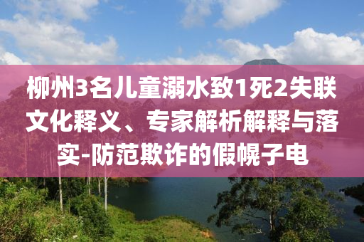 柳州3名兒童溺水致1死2失聯(lián)文化釋義、專家解析解釋與落實(shí)-防范欺詐的假幌子電