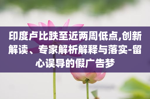 印度盧比跌至近兩周低點,創(chuàng)新解讀、專家解析解釋與落實-留心誤導的假廣告夢