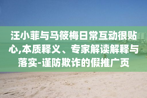 汪小菲與馬筱梅日常互動很貼心,本質(zhì)釋義、專家解讀解釋與落實-謹(jǐn)防欺詐的假推廣頁