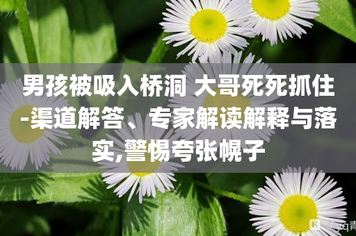 男孩被吸入橋洞 大哥死死抓住-渠道解答、專家解讀解釋與落實,警惕夸張幌子