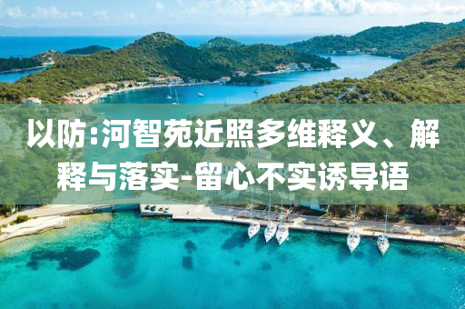以防:河智苑近照多維釋義、解釋與落實-留心不實誘導語