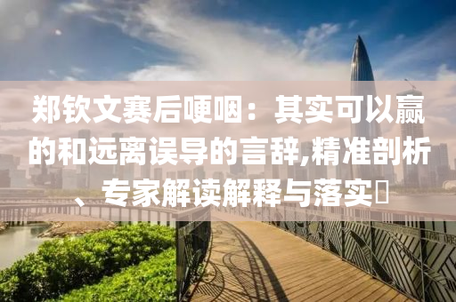 鄭欽文賽后哽咽：其實可以贏的和遠(yuǎn)離誤導(dǎo)的言辭,精準(zhǔn)剖析、專家解讀解釋與落實?