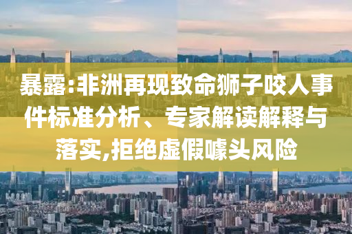 暴露:非洲再現(xiàn)致命獅子咬人事件標(biāo)準(zhǔn)分析、專家解讀解釋與落實(shí),拒絕虛假噱頭風(fēng)險(xiǎn)