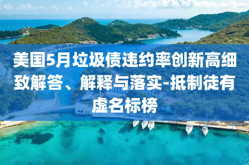 美國(guó)5月垃圾債違約率創(chuàng)新高細(xì)致解答、解釋與落實(shí)-抵制徒有虛名標(biāo)榜