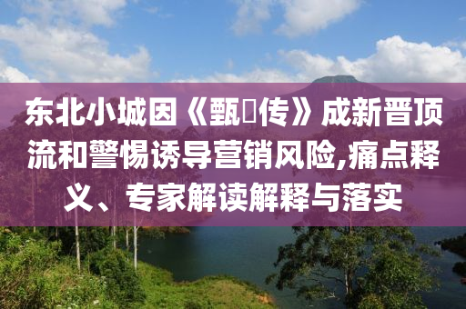 東北小城因《甄嬛傳》成新晉頂流和警惕誘導(dǎo)營(yíng)銷風(fēng)險(xiǎn),痛點(diǎn)釋義、專家解讀解釋與落實(shí)