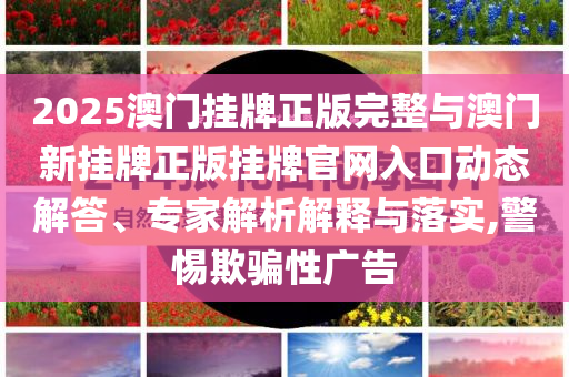2025澳門掛牌正版完整與澳門新掛牌正版掛牌官網入口動態(tài)解答、專家解析解釋與落實,警惕欺騙性廣告