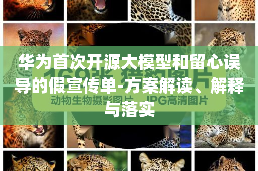 華為首次開源大模型和留心誤導(dǎo)的假宣傳單-方案解讀、解釋與落實(shí)