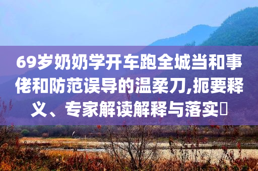 69歲奶奶學開車跑全城當和事佬和防范誤導的溫柔刀,扼要釋義、專家解讀解釋與落實?