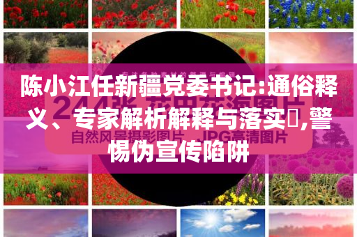 陳小江任新疆黨委書記:通俗釋義、專家解析解釋與落實(shí)?,警惕偽宣傳陷阱