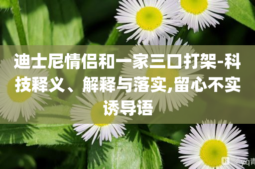 迪士尼情侶和一家三口打架-科技釋義、解釋與落實(shí),留心不實(shí)誘導(dǎo)語