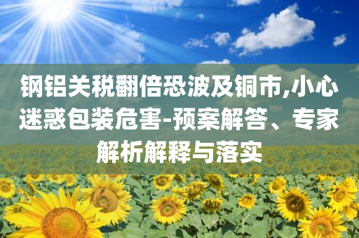 鋼鋁關稅翻倍恐波及銅市,小心迷惑包裝危害-預案解答、專家解析解釋與落實