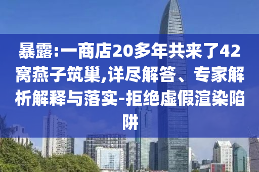 暴露:一商店20多年共來了42窩燕子筑巢,詳盡解答、專家解析解釋與落實(shí)-拒絕虛假渲染陷阱