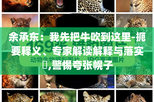 余承東：我先把牛吹到這里-扼要釋義、專家解讀解釋與落實?,警惕夸張幌子