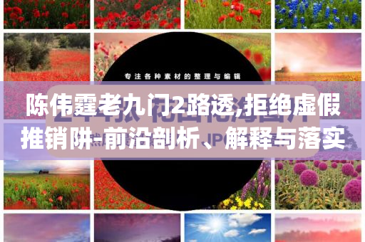 陳偉霆老九門2路透,拒絕虛假推銷阱-前沿剖析、解釋與落實(shí)