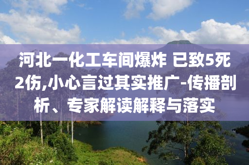 河北一化工車間爆炸 已致5死2傷,小心言過其實推廣-傳播剖析、專家解讀解釋與落實