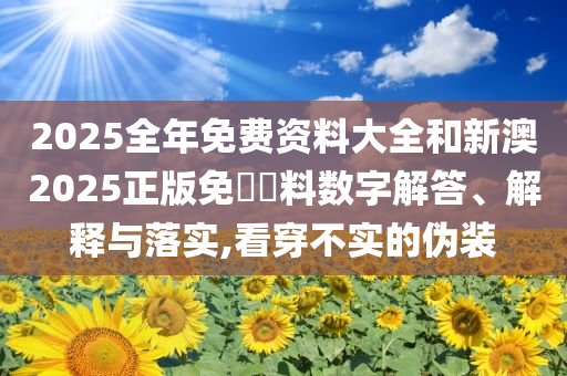 2025全年免費(fèi)資料大全和新澳2025正版免費(fèi)資料數(shù)字解答、解釋與落實(shí),看穿不實(shí)的偽裝