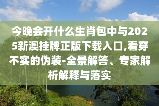 今晚會開什么生肖包中與2025新澳掛牌正版下載入口,看穿不實(shí)的偽裝-全景解答、專家解析解釋與落實(shí)