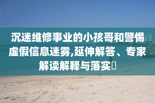 沉迷維修事業(yè)的小孩哥和警惕虛假信息迷霧,延伸解答、專家解讀解釋與落實?