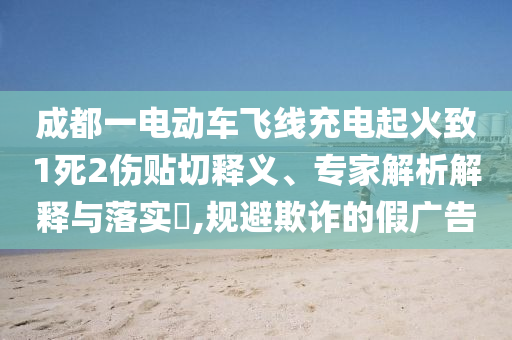 成都一電動(dòng)車飛線充電起火致1死2傷貼切釋義、專家解析解釋與落實(shí)?,規(guī)避欺詐的假?gòu)V告