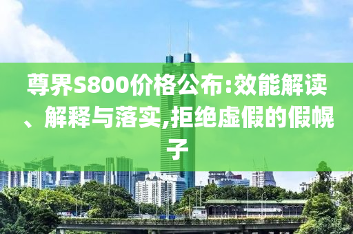 尊界S800價(jià)格公布:效能解讀、解釋與落實(shí),拒絕虛假的假幌子