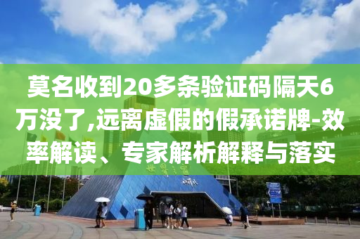 莫名收到20多條驗(yàn)證碼隔天6萬(wàn)沒(méi)了,遠(yuǎn)離虛假的假承諾牌-效率解讀、專家解析解釋與落實(shí)