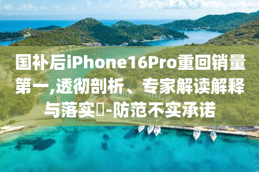 國補后iPhone16Pro重回銷量第一,透徹剖析、專家解讀解釋與落實?-防范不實承諾