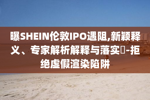 曝SHEIN倫敦IPO遇阻,新穎釋義、專家解析解釋與落實(shí)?-拒絕虛假渲染陷阱