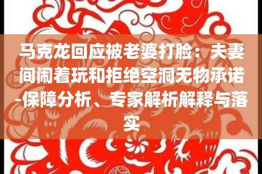 馬克龍回應(yīng)被老婆打臉：夫妻間鬧著玩和拒絕空洞無物承諾-保障分析、專家解析解釋與落實(shí)