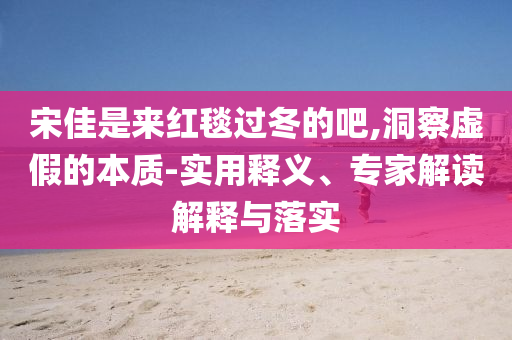 宋佳是來(lái)紅毯過(guò)冬的吧,洞察虛假的本質(zhì)-實(shí)用釋義、專家解讀解釋與落實(shí)