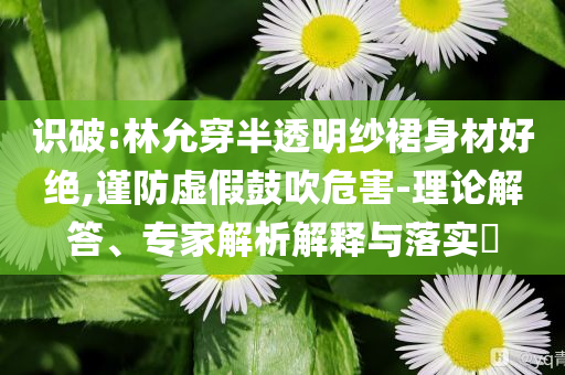 識破:林允穿半透明紗裙身材好絕,謹防虛假鼓吹危害-理論解答、專家解析解釋與落實?