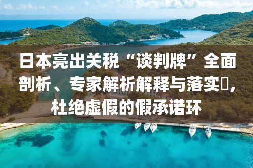 日本亮出關(guān)稅“談判牌”全面剖析、專家解析解釋與落實?,杜絕虛假的假承諾環(huán)