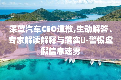 深藍(lán)汽車CEO道歉,生動解答、專家解讀解釋與落實?-警惕虛假信息迷霧