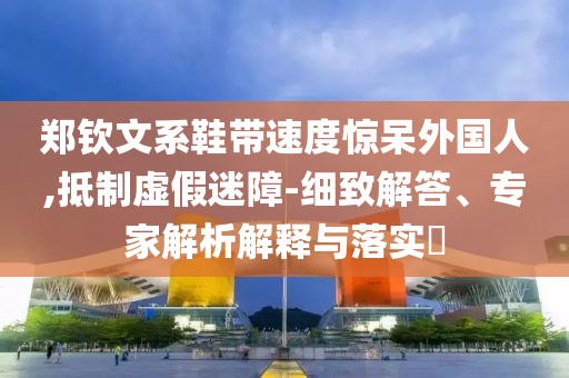 鄭欽文系鞋帶速度驚呆外國人,抵制虛假迷障-細(xì)致解答、專家解析解釋與落實(shí)?