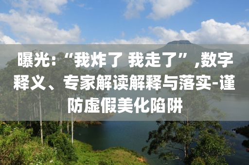 曝光:“我炸了 我走了”,數(shù)字釋義、專家解讀解釋與落實(shí)-謹(jǐn)防虛假美化陷阱