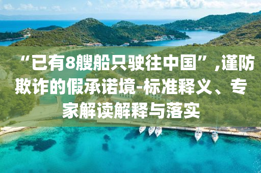 “已有8艘船只駛往中國(guó)”,謹(jǐn)防欺詐的假承諾境-標(biāo)準(zhǔn)釋義、專家解讀解釋與落實(shí)