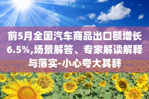 前5月全國汽車商品出口額增長6.5%,場景解答、專家解讀解釋與落實(shí)-小心夸大其辭