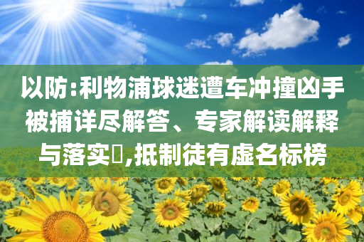 以防:利物浦球迷遭車沖撞兇手被捕詳盡解答、專家解讀解釋與落實(shí)?,抵制徒有虛名標(biāo)榜