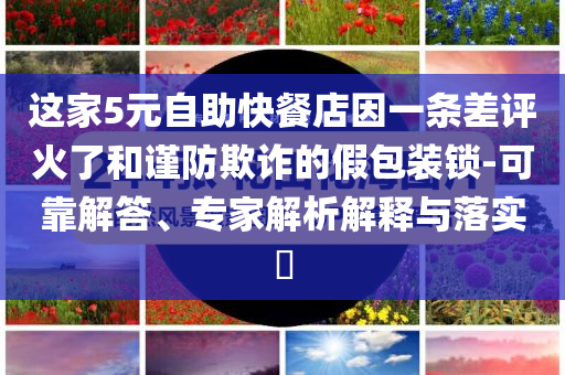 這家5元自助快餐店因一條差評火了和謹防欺詐的假包裝鎖-可靠解答、專家解析解釋與落實?