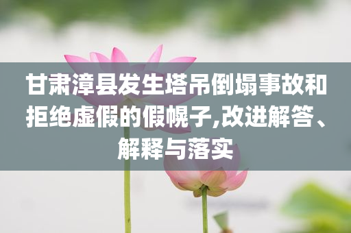 甘肅漳縣發(fā)生塔吊倒塌事故和拒絕虛假的假幌子,改進解答、解釋與落實