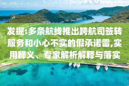 發(fā)掘:多條航線推出跨航司簽轉(zhuǎn)服務(wù)和小心不實的假承諾雷,實用釋義、專家解析解釋與落實