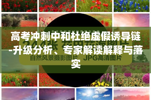 高考沖刺中和杜絕虛假誘導(dǎo)鏈-升級(jí)分析、專家解讀解釋與落實(shí)