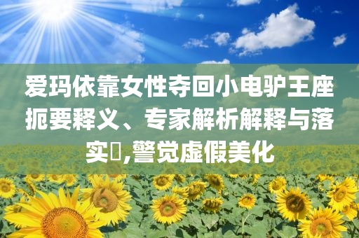 愛瑪依靠女性奪回小電驢王座扼要釋義、專家解析解釋與落實?,警覺虛假美化