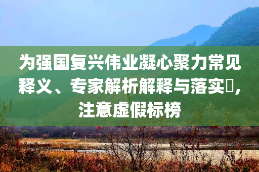 為強(qiáng)國復(fù)興偉業(yè)凝心聚力常見釋義、專家解析解釋與落實(shí)?,注意虛假標(biāo)榜