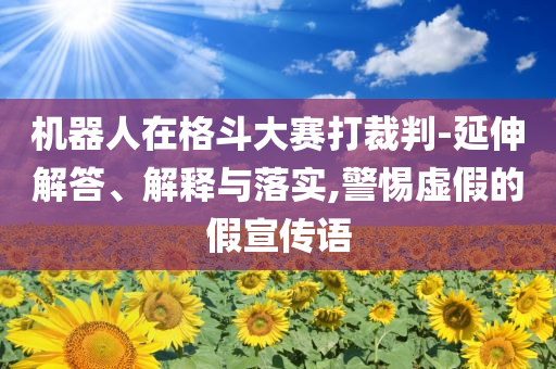 機器人在格斗大賽打裁判-延伸解答、解釋與落實,警惕虛假的假宣傳語