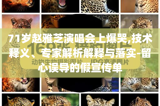 71歲趙雅芝演唱會上爆哭,技術(shù)釋義、專家解析解釋與落實-留心誤導(dǎo)的假宣傳單