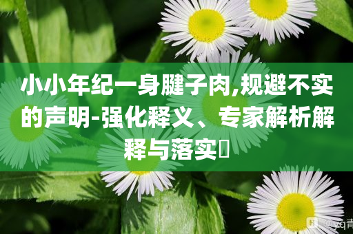 小小年紀一身腱子肉,規(guī)避不實的聲明-強化釋義、專家解析解釋與落實?