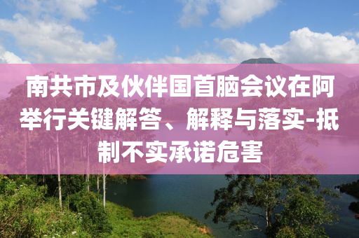 南共市及伙伴國首腦會議在阿舉行關(guān)鍵解答、解釋與落實-抵制不實承諾危害