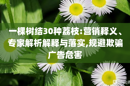 一棵樹結(jié)30種荔枝:營銷釋義、專家解析解釋與落實,規(guī)避欺騙廣告危害